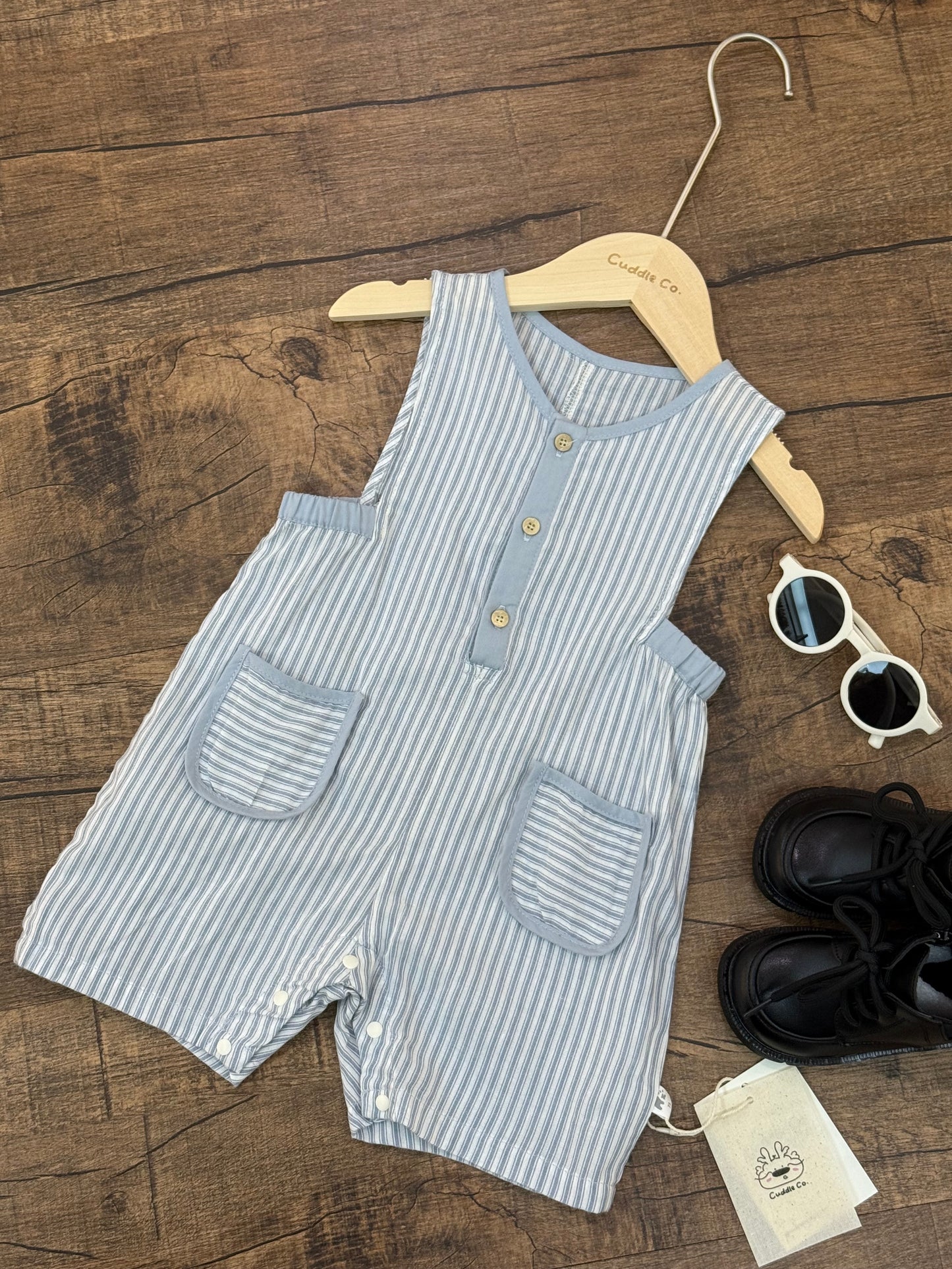 Pastel Blue Stripes Onesie