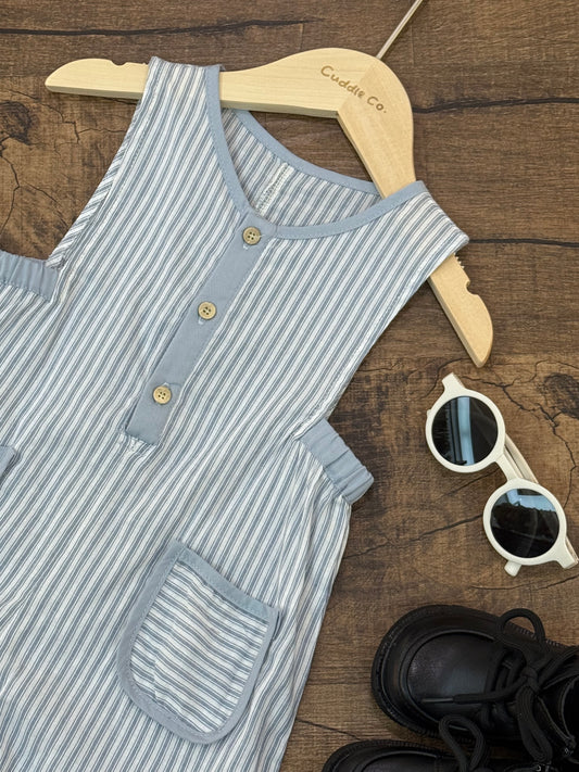 Pastel Blue Stripes Onesie